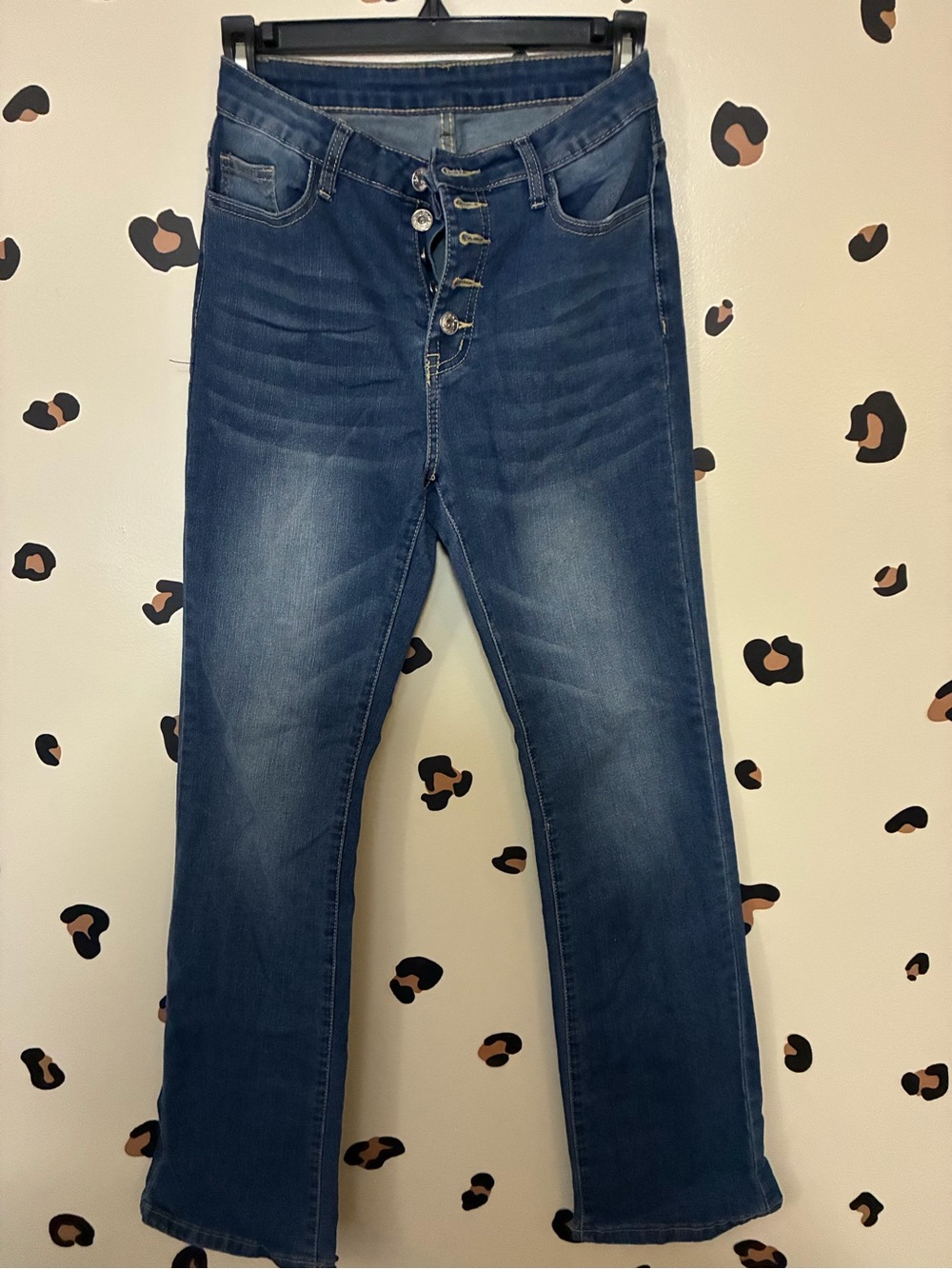 SHEIN Women's Dark Blue Boot Cut Jeans